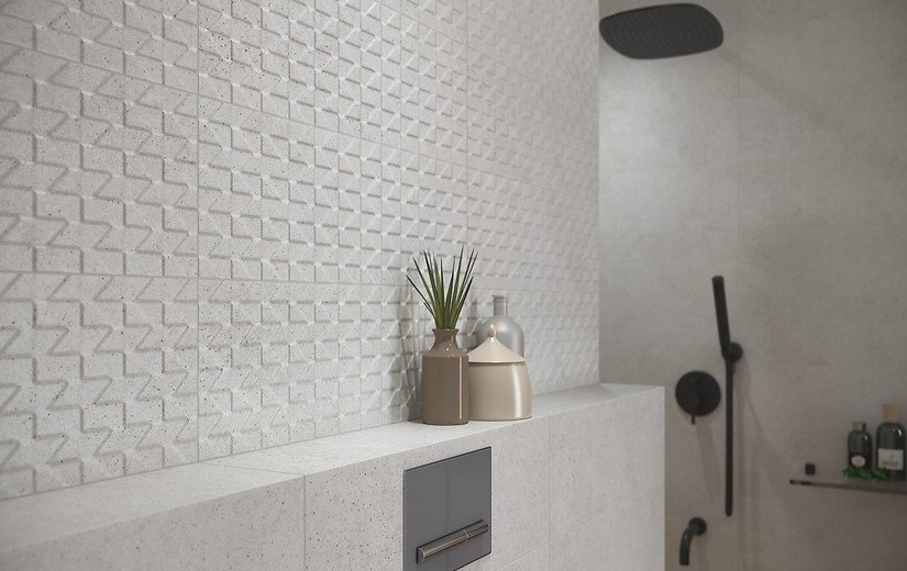 #Koupelna #kámen #Moderní styl #šedá #Velký formát #Matný obklad #500 - 700 Kč/m2